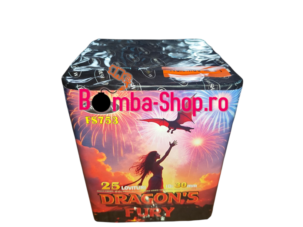 Baterie de Artificii - 25 foc, calibru 30mm - Dragon`s Fury (T1)